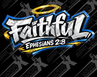 Fedele Efesini 2:8 PNG / Graffiti Halo Grafica cristiana (Download digitale)