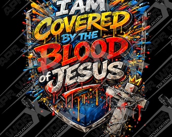 Pacchetto: I Am Covered (confezione da 6) - Grafica Graffiti Faith (Download digitale PNG)