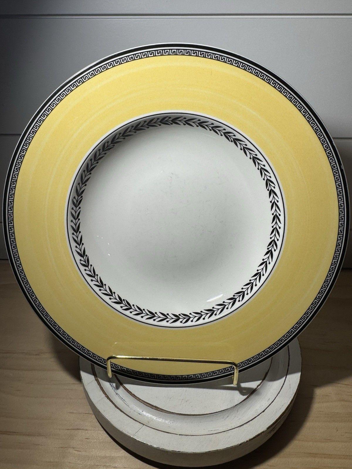 Villeroy & Boch Audun Fleur Dinner Plate, 10.5 In, Premium Porcelain, White/Gray/Yellow