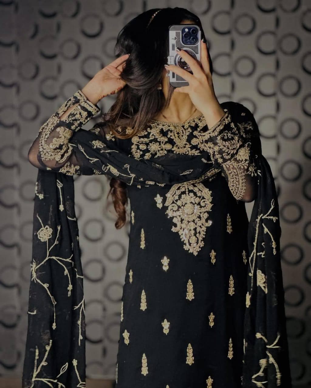 Pakistani Designer Chinnon silk fully embroidered Sequence Work Readymade Salwar Kameez Stitched Wedding Wear Suits
