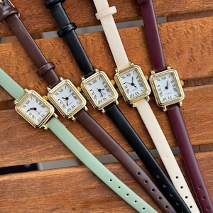 Minimalist Women's Watch: Faux Leather Strap, Roman Dial,Mother's Day Gift