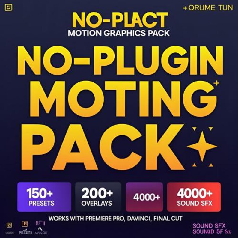Video Editing Motion Graphics Pack: 150+ Presets, 200+ Overlays, 4000 ...