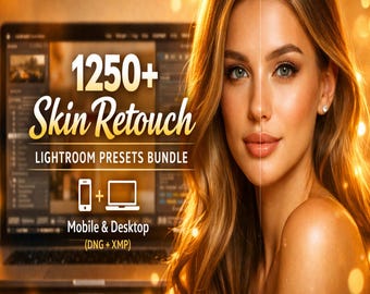 1200+ Lightroom Skin Retouch Presets | Dark, Tan & Natural Skin | Professional Photo Editing | for Lightroom