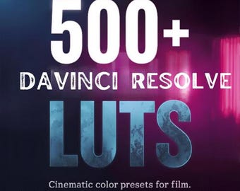 Más de 500 LUTs de DaVinci Resolve / Ajustes preestablecidos de color profesionales para cine y YouTube / Efectos de gradación de vídeo cinematográficos / Edición de vídeo Videohive LUT Pack