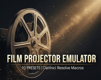 Film Projector Emulator | DaVinci Resolve 18 Macros | 10 Retro Film Projector Presets | Video Tutorial Included | Digital Download