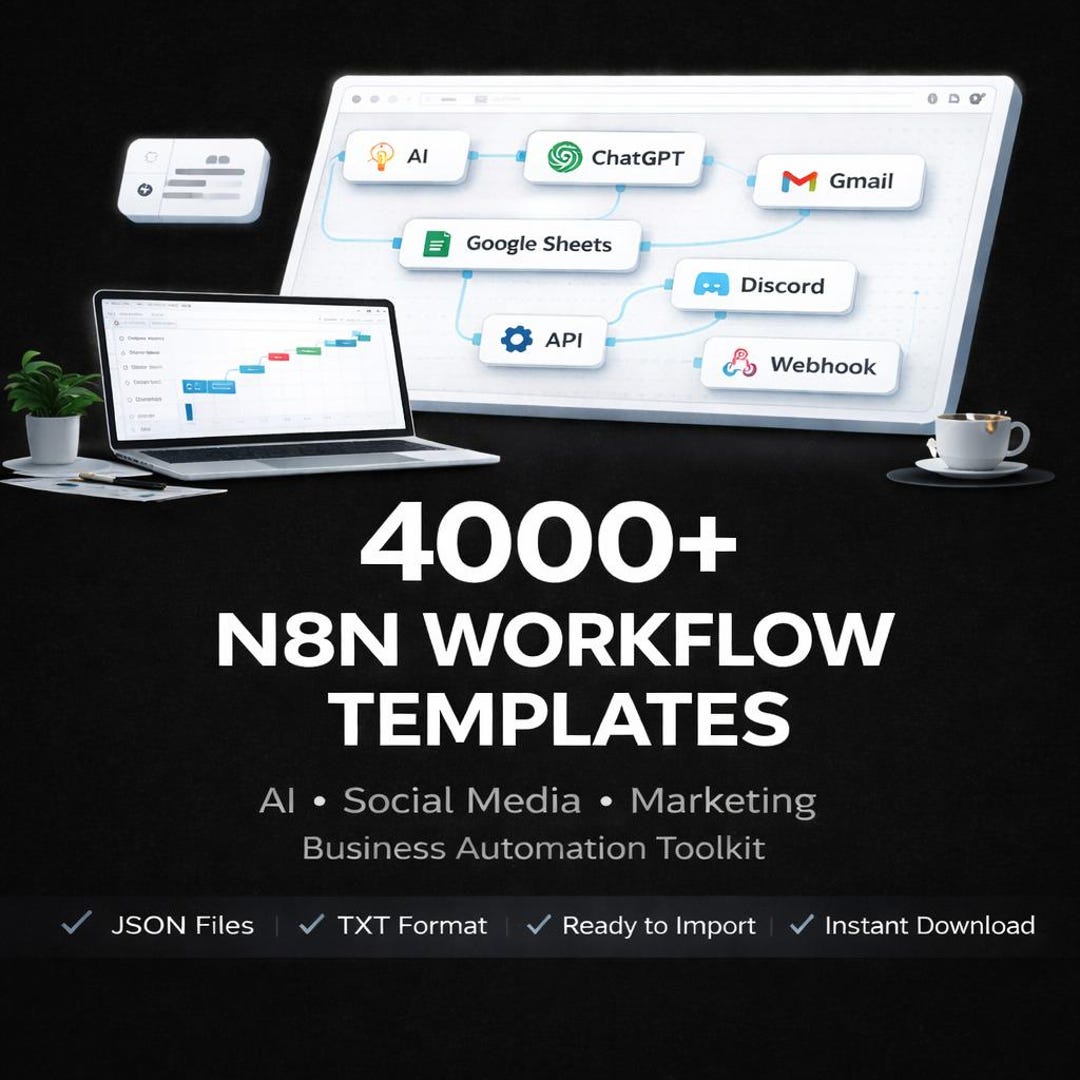 4000+ N8n Automation Templates Mega Bundle | Social Media & Business ...