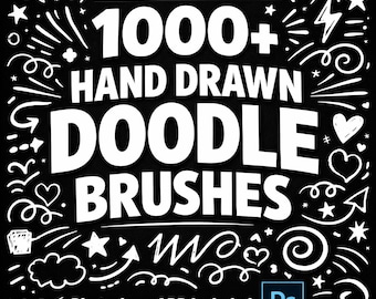 1000+ Doodle Brushes for Photoshop | Hand Drawn Sketch & Scribble Elements | Creative Illustration, Content Design Pack