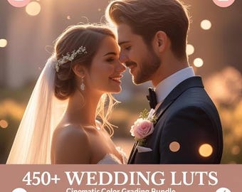 Pacote com mais de 450 LUTs de casamento cinematográfico | Predefinições de gradação de cores de vídeo para Premiere Pro, Final Cut, DaVinci Resolve e After Effects