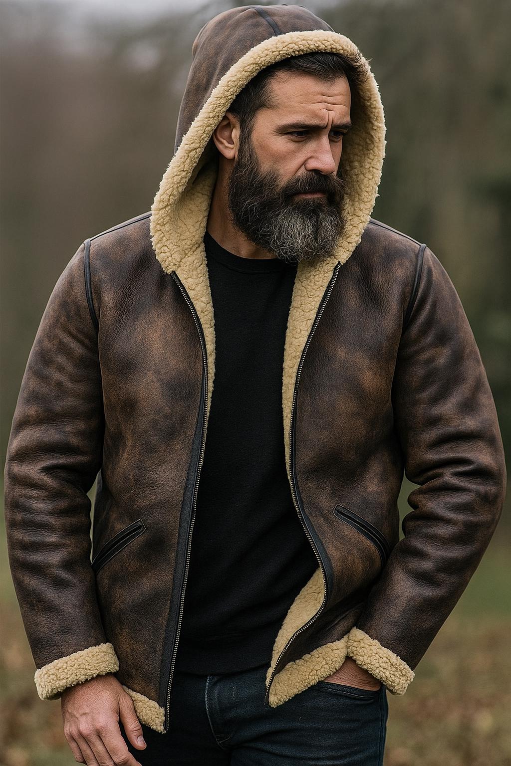 Leather Hooded Jackets Vintage - Etsy