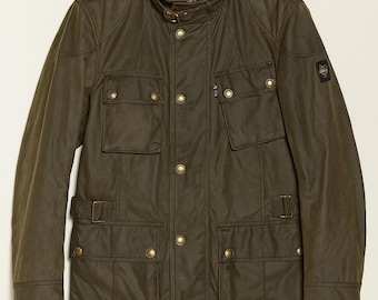 Herrvaxad bomullsfältjacka | Vintage motorcykeljacka, S–5XL