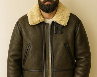 B3 Bomber Jacket Unisex | Genuine Sheepskin Leather Flight Jacket with Synthetic Fur