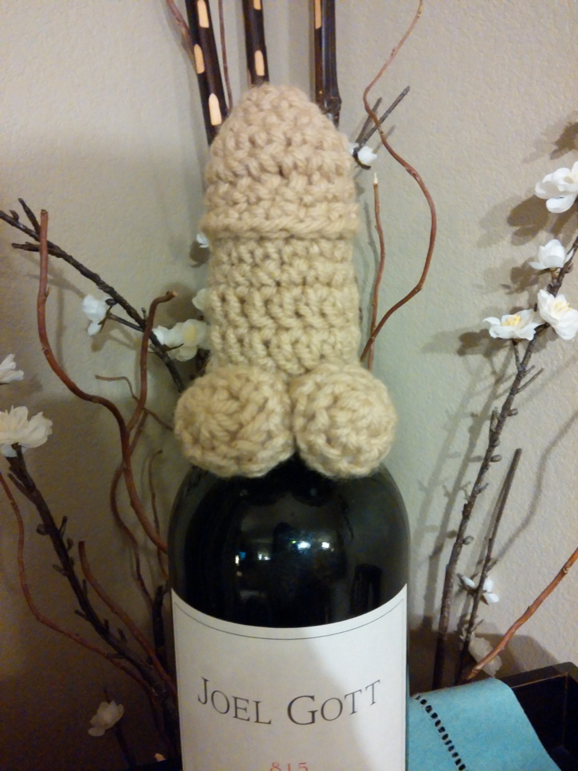 Penis amigurumi wine bottle topper pattern by Natalia Ganenkova