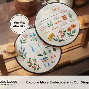 Bunny Floral Embroidery Pattern | Beginner DIY Hoop Art (PDF Pattern) image 12