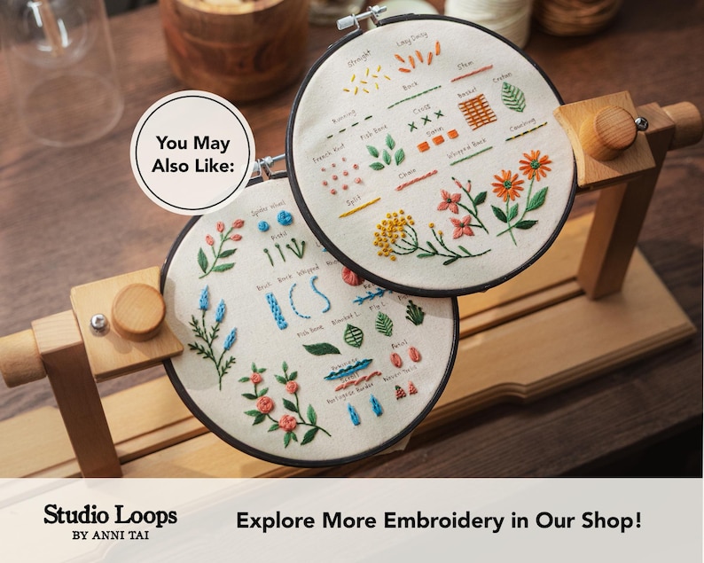 Bunny Floral Embroidery Pattern | Beginner DIY Hoop Art (PDF Pattern) image 12