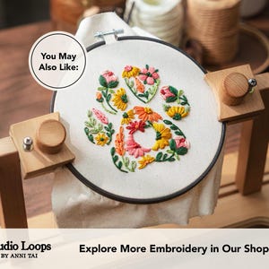 Bunny Floral Embroidery Pattern | Beginner DIY Hoop Art (PDF Pattern) image 10