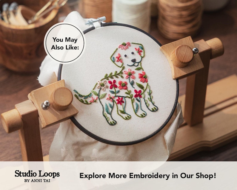 Bunny Floral Embroidery Pattern | Beginner DIY Hoop Art (PDF Pattern) image 11