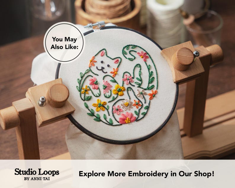 Bunny Floral Embroidery Pattern | Beginner DIY Hoop Art (PDF Pattern) image 14