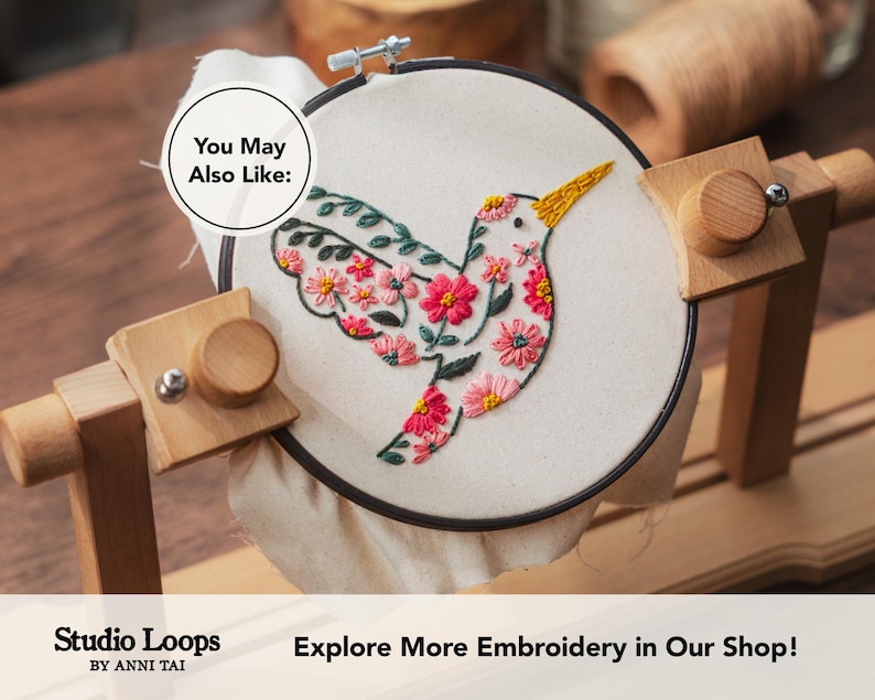 Bunny Floral Embroidery Pattern | Beginner DIY Hoop Art (PDF Pattern) image 13