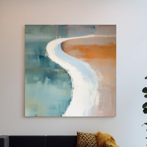 Teal Blue Abstract Painting, Digital Download, Printable Wall Art for Bedroom, Modern Home Style, Wall Art Abstract