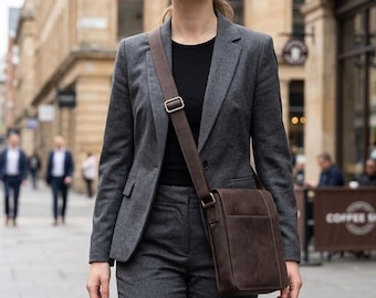 Genuine Leather Cross Body Shoulder Bag Adjustable Strap