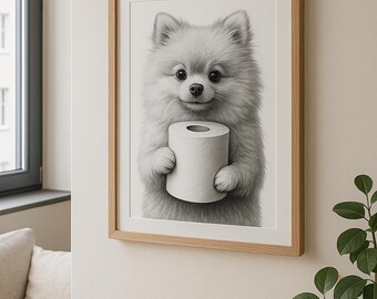 Poster de Poméranie, impression d'animal pour salle de bain