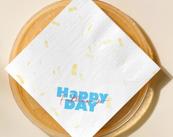 Happy Father's Day Napkins, Modern Typography Cocktail Napkins, Dad Party Decor