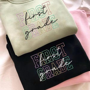 Embroidered First Grade Teacher Shirt: Back to School Outfit