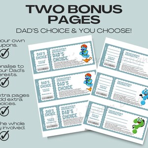 Dad coupons great for Father's Day gift or Dad's Birthday Gift, printable gift, DIY Gift for him, 51 coupons and 6 bonus Dad's choice and you choose, digital download, so easy to print and use.