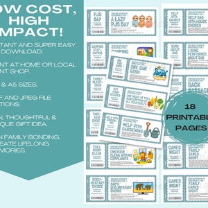 Dad coupons great for Father's Day gift or Dad's Birthday Gift, printable gift, DIY Gift for him, 51 coupons and 6 bonus Dad's choice and you choose, digital download, so easy to print and use.