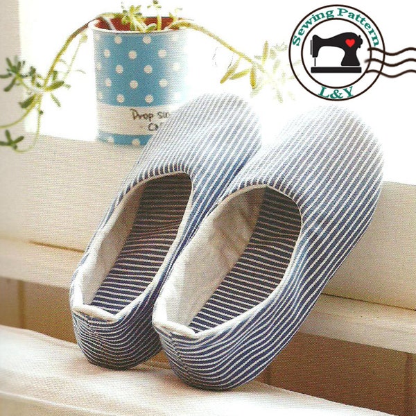 Woman Indoor Shoes/House Slippers (No.02) PDF Sewing Pattern, Size 5-11