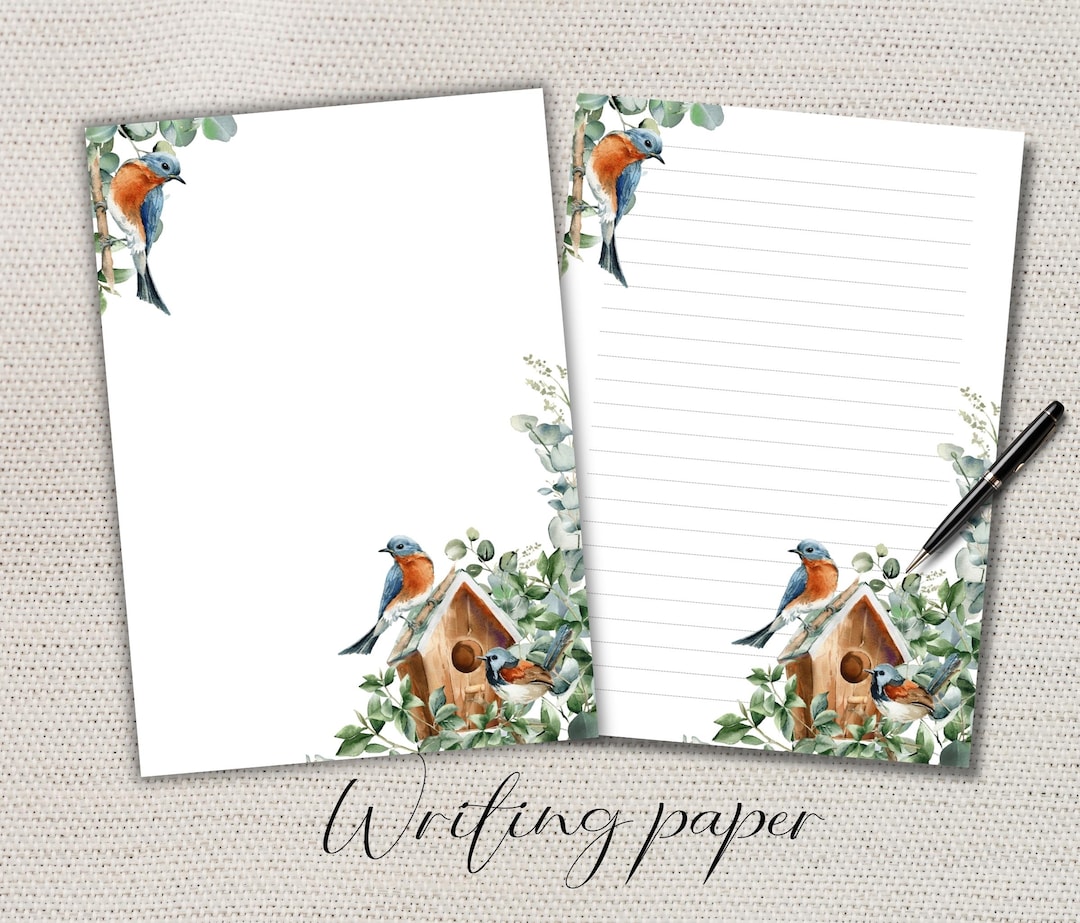 Birds Writing Paper Lined Unlined-a4/a5 Pen Pal Supplies-letter Writing ...