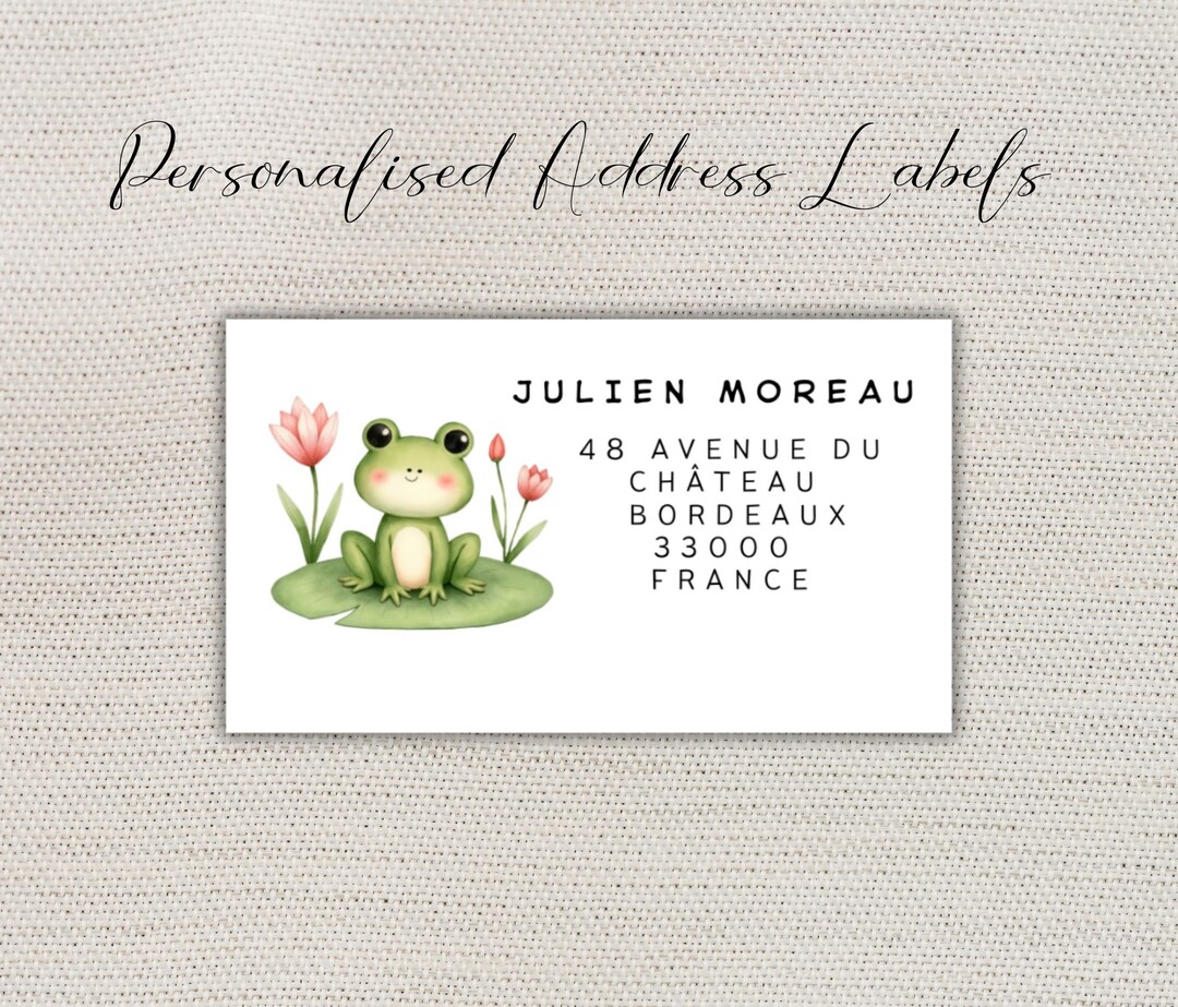 Frog Personalized Address Labels-24 Custom Self Adhesive Stickers ...