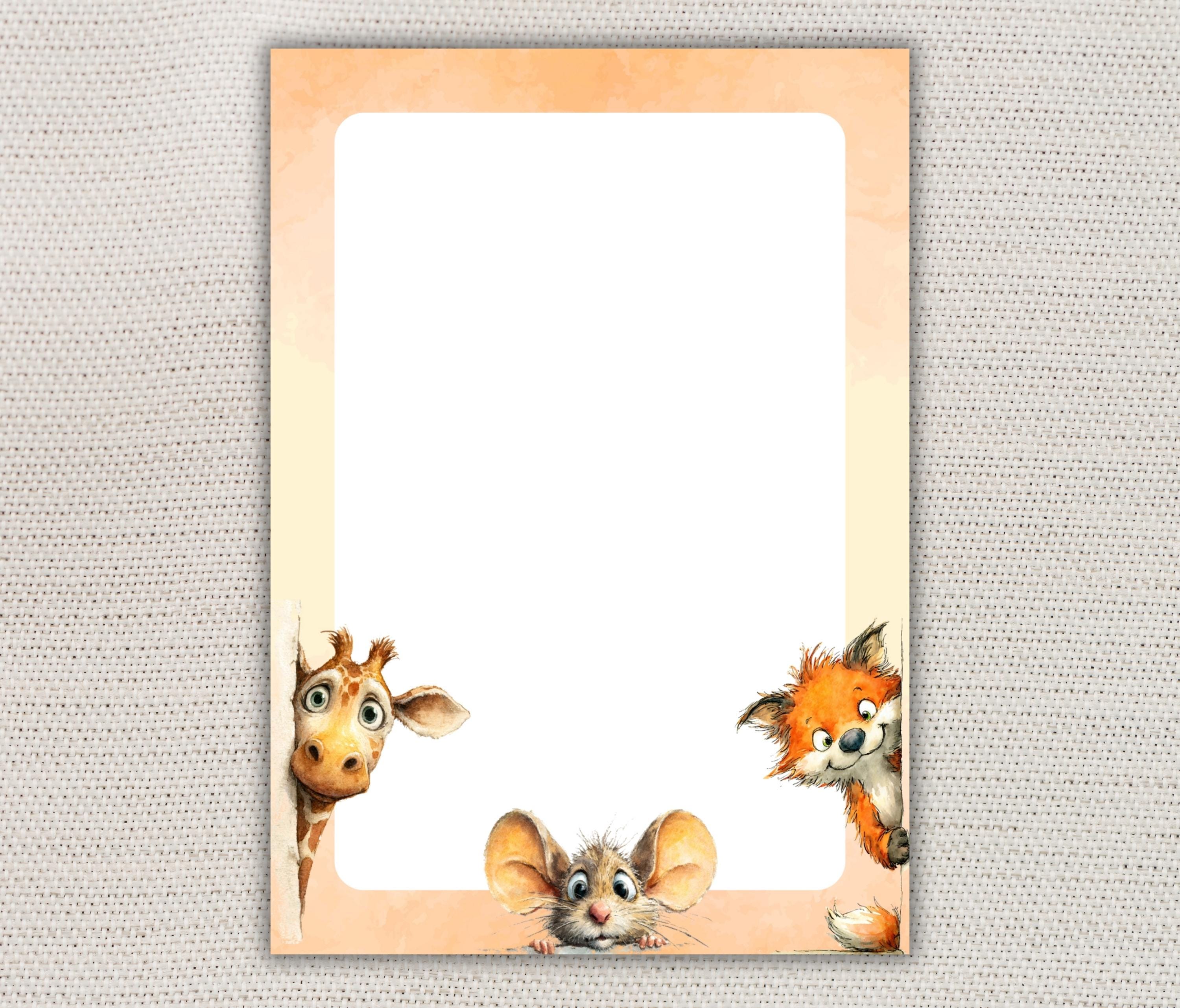 Whimsical Animals Writing Paper Lined Unlined-a4/a5 Pen Pal Supplies ...
