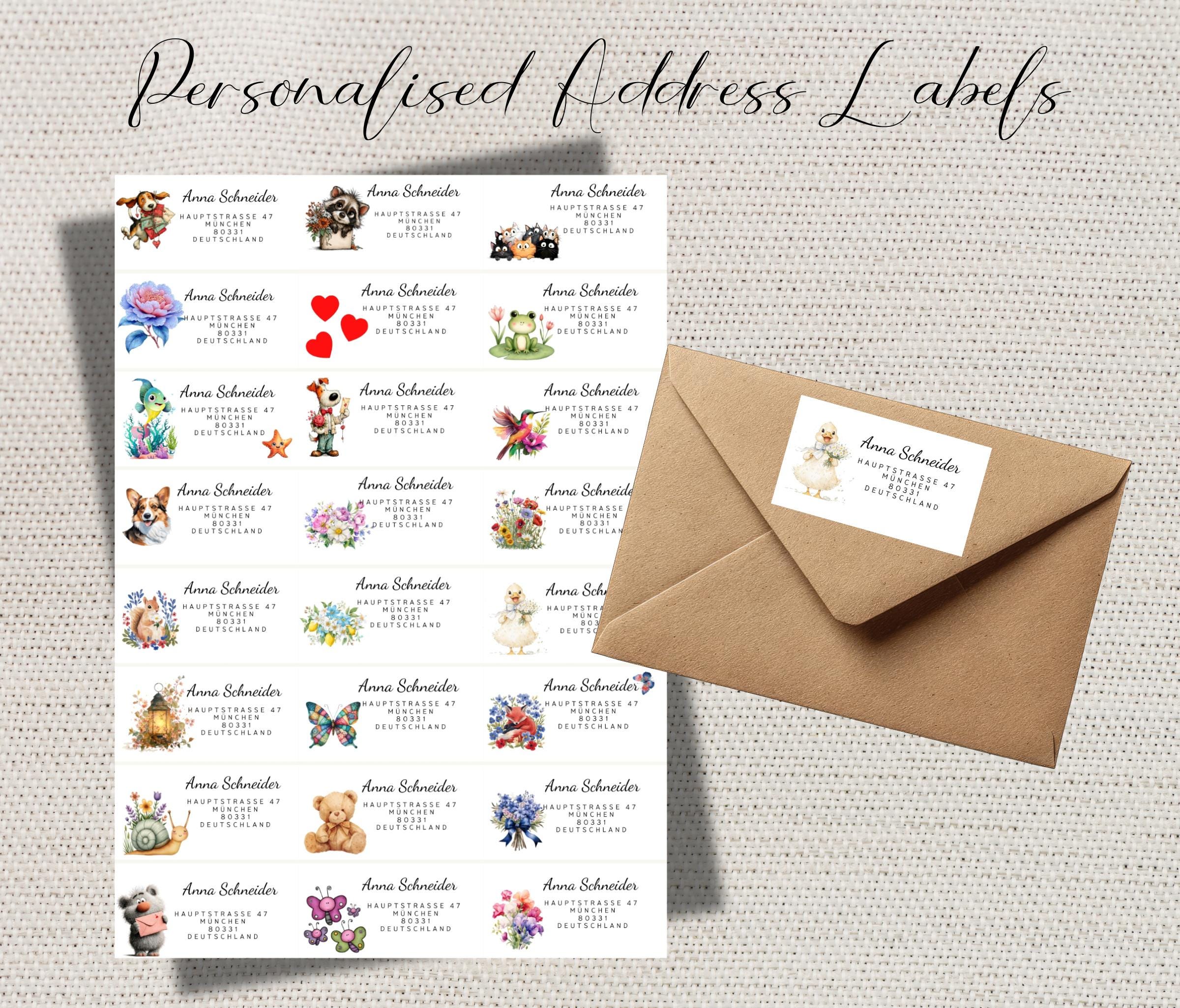 Mixed Personalized Address Labels-24 Custom Self Adhesive Stickers ...