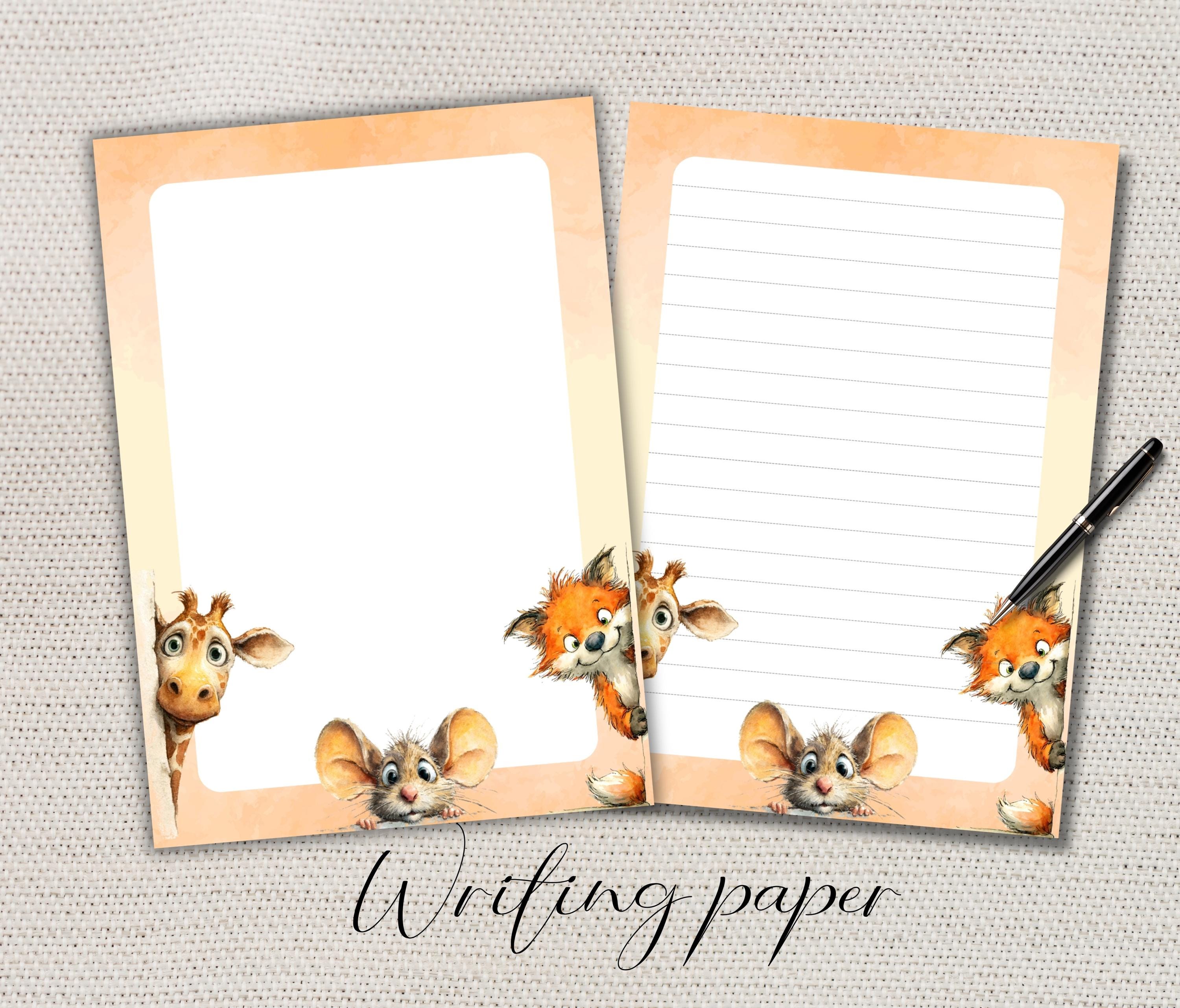 Whimsical Animals Writing Paper Lined Unlined-a4/a5 Pen Pal Supplies ...