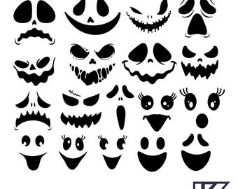 Geist Gesicht SVG Bundle, Geist Gesicht PNG, Halloween Kunst, Geist Design, süßes Geist Gesicht Kunst, Halloween Gesichter Kunst, Kürbis Gesicht Kunst