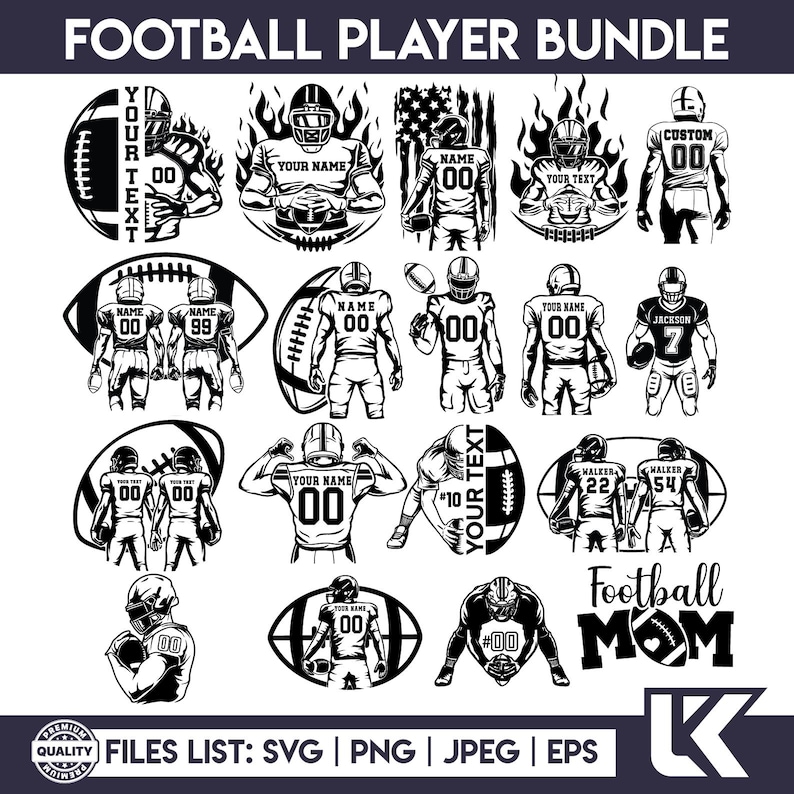 Custom Football player Svg, Football svg, Football player svg, Football mom svg, Football Team Svg, Two Football Players svg Png