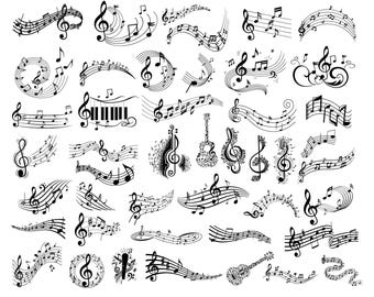 Music Notes Svg Png Bundle, Musical Notes Clipart, Music Notes Svg, Musical Notes Svg, Musical Notes Png, Cricut Cut Files, Instant Download