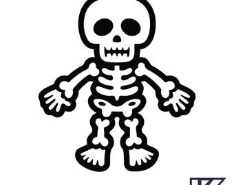 Esqueleto de desenho animado em SVG, Esqueleto em SVG e PNG, Esqueleto de Halloween, Esqueleto fofo em SVG, Clipart de esqueleto, Camiseta de esqueleto em SVG, Arquivo de corte de esqueleto
