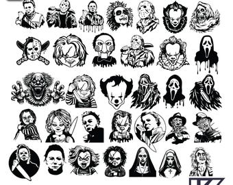 Mega Halloween Horror Characters Svg Bundle, Halloween Svg, Horror Movie Svg, Horror Characters, Scary svg, Horror Png, Halloween Png