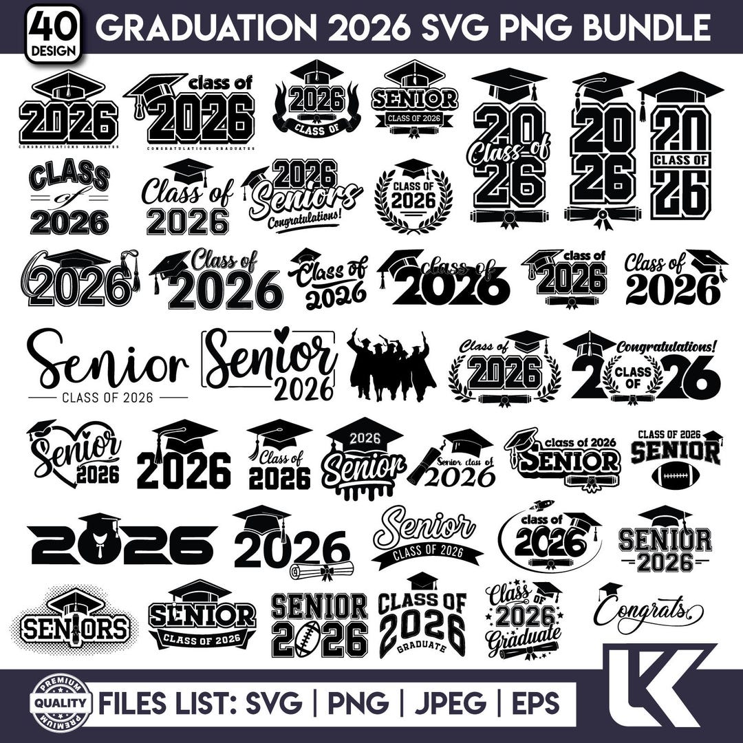Senior 2026 Svg Png Bundle | Class of 2026 | Certificate Svg | High ...