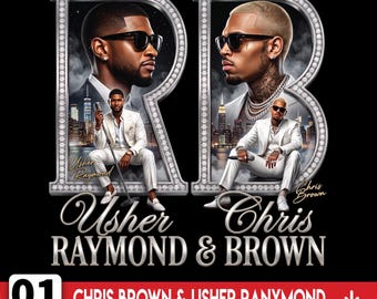 Raymond and Brown-turnén 2026, R&B-turnén PNG, digitalt tryck av Usher och Chris Brown, RB-tröja, sublimeringsdesign, digital nedladdning