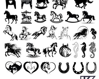Söt häst SVG PNG-paket, hästälskare Svg, hästsilhuett svg, elegant vacker häst PNG, häst Svg-filer, häst clipart Png, hästdesign