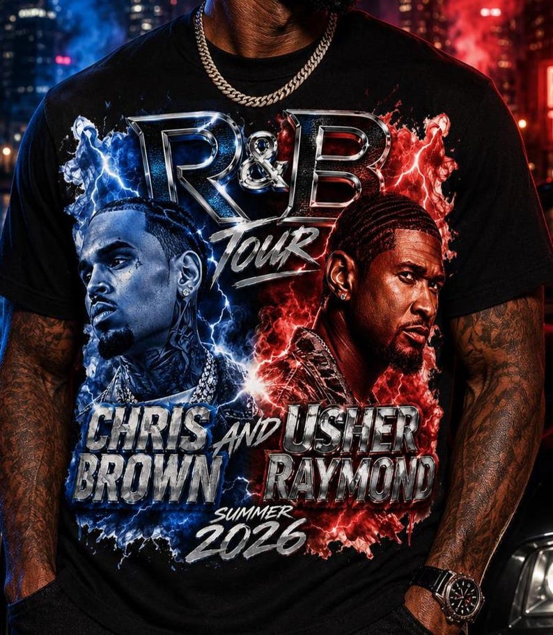 21 Chris Brown Usher Raymond R&B Tour PNG Bundle File | 2026 concert | Hip Hop Singer T-Shirt Design | Sublimation Digital Download