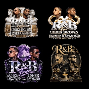21 Chris Brown Usher Raymond R&B Tour PNG Bundle File | 2026 concert | Hip Hop Singer T-Shirt Design | Sublimation Digital Download
