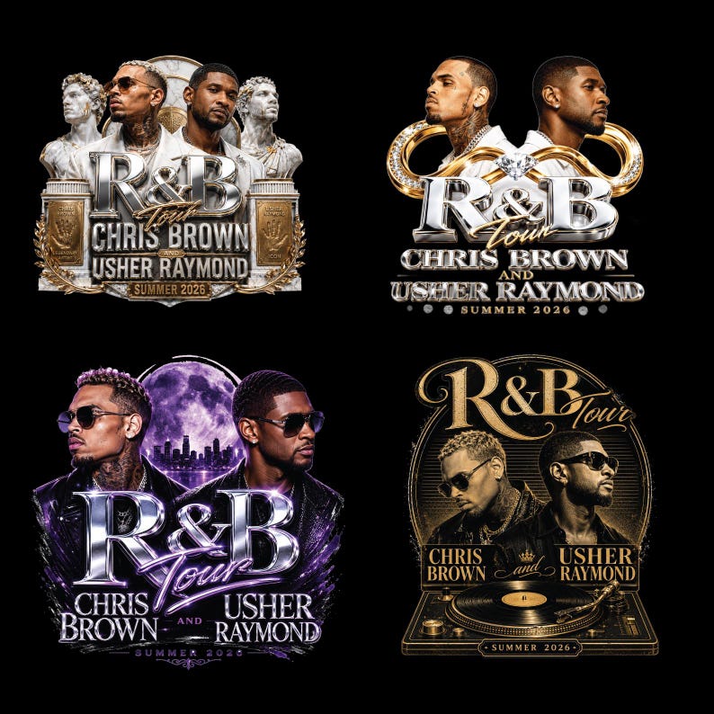 21 Chris Brown Usher Raymond R&B Tour PNG Bundle File | 2026 concert | Hip Hop Singer T-Shirt Design | Sublimation Digital Download