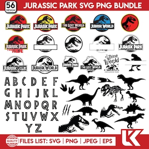 56 Jurassic Park geschnitten Datei | Dinosaurier-Svg Png | Jurassic Park Clipart | Jurassic World Park Druck | T rex Clipart | T-rex svg