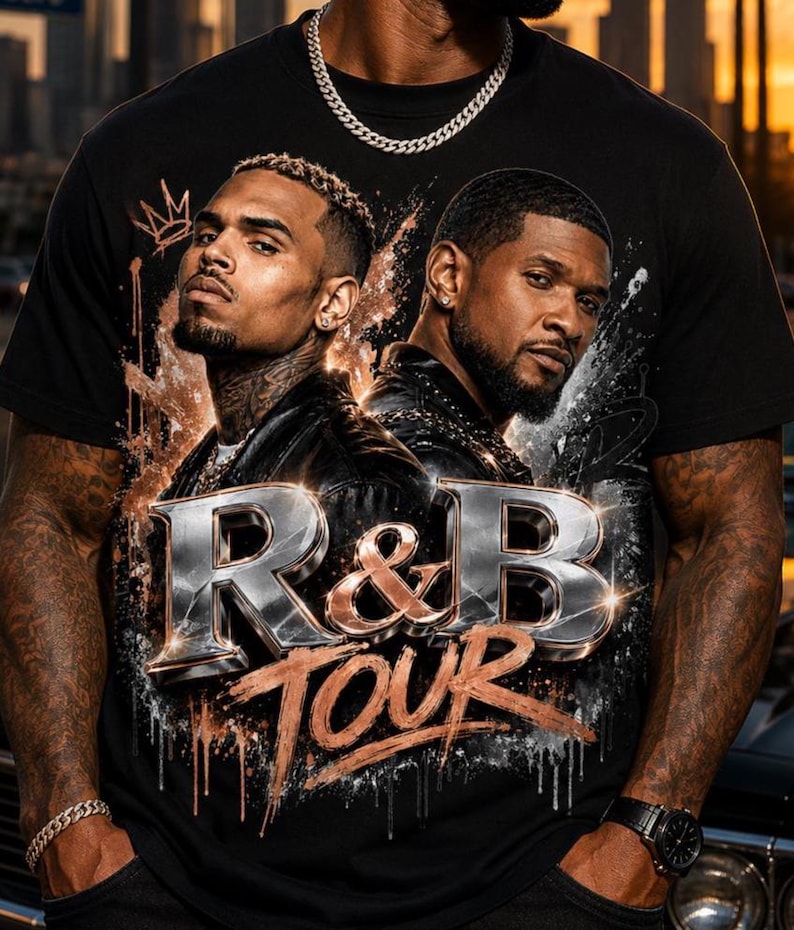 21 Chris Brown Usher Raymond R&B Tour PNG Bundle File | 2026 concert | Hip Hop Singer T-Shirt Design | Sublimation Digital Download