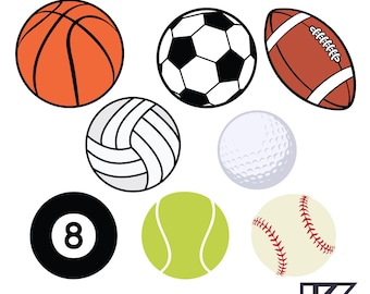 8 pelotas deportivas (SVG/Pf), varias pelotas deportivas (SVG), fútbol (SVG), baloncesto (SVG), softbol (SVG), golf (SVG), tenis (SVG)