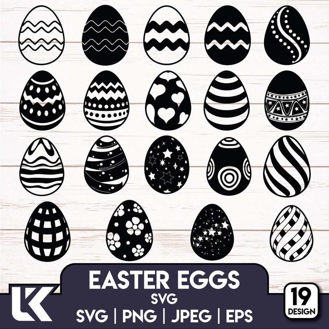 Easter Egg Bundle SVG Files | Easter Cut Files | Easter Egg Silhouette ...